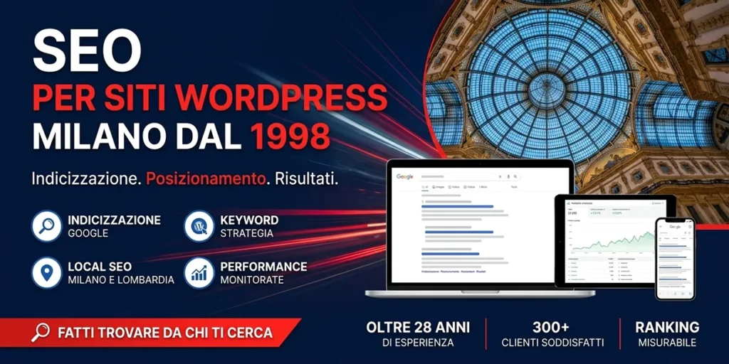 Servizio SEO WordPress Milano - audit e gestione continuativa